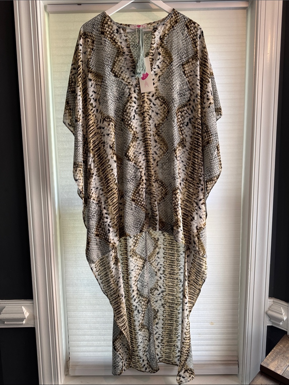 Buddy Love Snake-Print High Low Dress - Brown/Black/Cream